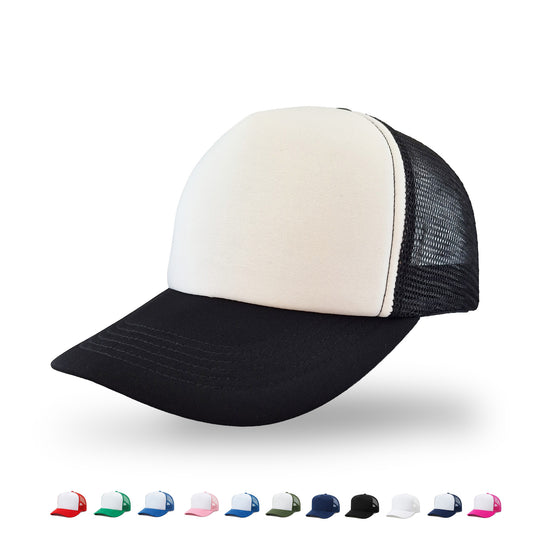 Gorra camionera lisa - Frente de espuma con malla ajustable unisex