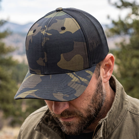 Camo Trucker Cap Unisex Adjustable Snapback Hat Luxury Baseball Mesh DS-3005-CAMO